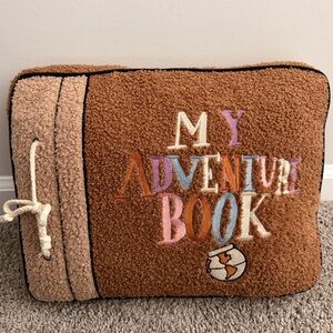Disney Pixar Embroidered 'My Adventure Book' Sherpa Pillow - Brown